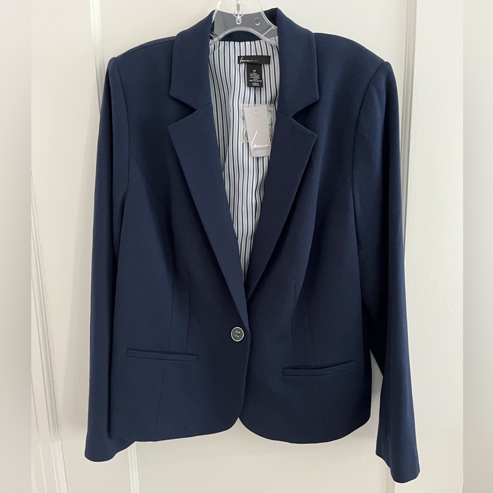 NWT Lane Bryant Navy Knit Blazer